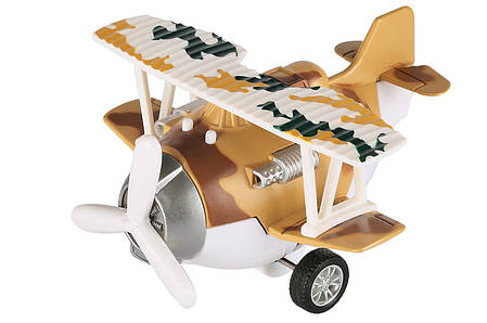 Літак металевий інерційний Same Toy Aircraft світло, музика, коричневий, фото 1