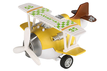 Літак металевий інерційний Same Toy Aircraft світло, музика, жовтий, фото 1
