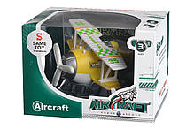 Літак металевий інерційний Same Toy Aircraft світло, музика, жовтий, фото 5