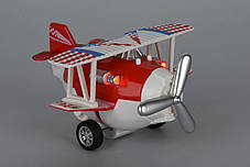 Літак металевий інерційний Same Toy Aircraft світло, музика, червоний, фото 2