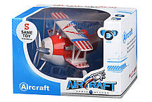 Літак металевий інерційний Same Toy Aircraft світло, музика, червоний, фото 5
