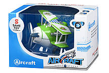Літак металевий інерційний Same Toy Aircraft світло, музика, зелений, фото 5