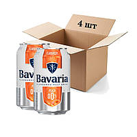 Пиво безалкогольное в железной банке Bavaria Peach, Non alcoholic 0%, 0.33 л х 4шт.