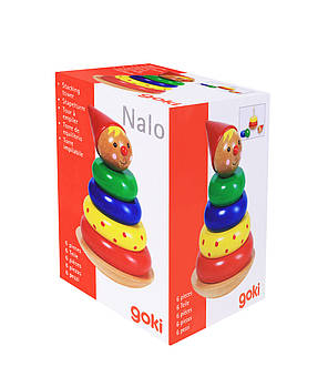 Пірамідка Goki Чоловічок — дерев’яна розвивальна іграшка для дітей, фото 3