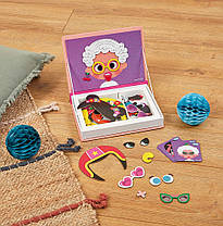 Магнітна книга Janod Смішні обличчя — дівчинка, 55 елементів, фото 2