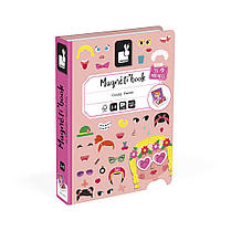 Магнітна книга Janod Смішні обличчя — дівчинка, 55 елементів, фото 3