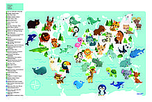 Магнітний набір Janod Карта світу з тваринами, фото 5