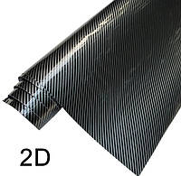 2D Карбоновая пленка, 1.52*0.5м, Черный с серебром винил. 180микрон с микроканалами, глянцевая под лаком.