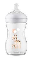 Бутилочка Philips Avent Natural — 260 мл, “Природний Потік”, Жираф, силіконова соска, фото 4