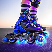 Роликові ковзани Neon Сombo, розмір 34-37, синій, фото 5