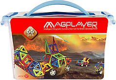 Конструктор Magplayer магнітний набір бокс 66 ел.