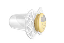 Пустушка Nuvita 7084 Air55 Cool ортодонтична 6m+ "LOVE" жовто-сіра, фото 2