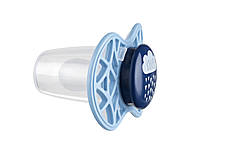 Пустушка Nuvita 7085 Air55 Cool симетрична 6m+ "LOVE" блакитно-синя, фото 2