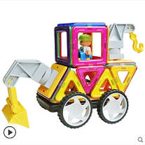 Конструктор Magplayer — магнітний набір у боксі, 64 елементи, розвивальний комплект, MPT-64, фото 4