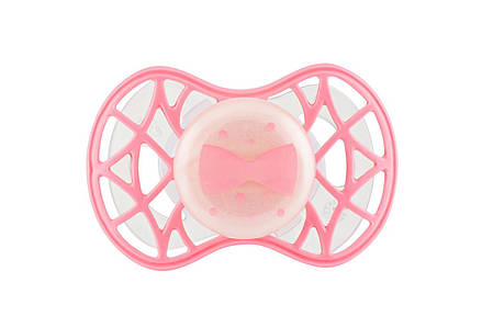 Пустушка Nuvita 7085 Air55 Cool симетрична 6m+ "бант" світиться у темряві рожевого кольору, фото 1