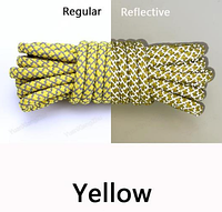 Шнурки светоотражающие 100 см рефлективные светящиеся круглые 3М фликеры 8 - Жовті