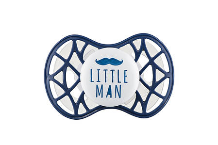 Пустушка Nuvita 7084 Air55 Cool ортодонтична 6m+ "LITTLE MAN" темно-синя, фото 1