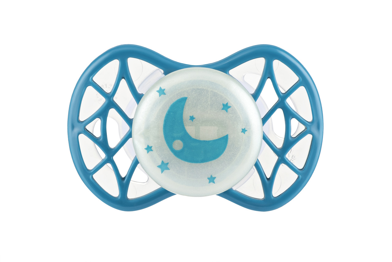 Пустушка Nuvita 7065 Air55 Cool симетрична 0m+ "місяць" світиться у темряві бірюзова