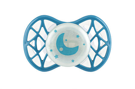 Пустушка Nuvita 7065 Air55 Cool симетрична 0m+ "місяць" світиться у темряві бірюзова, фото 1