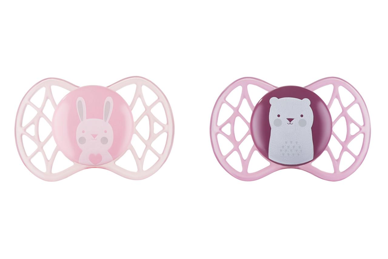 Пустушка Nuvita 7066 Air55 Explorer ортодонтична 0m+ (заєць, ведмідь) 2шт