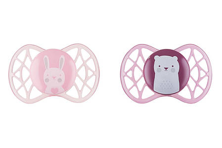Пустушка Nuvita 7066 Air55 Explorer ортодонтична 0m+ (заєць, ведмідь) 2шт, фото 1