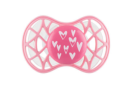 Пустушка Nuvita 7085 Air55 Cool симетрична 6m+ "сердечки" рожева, фото 1