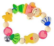 Погримушка дерев’яна Heimess Русалочка — екологічна іграшка для немовлят, фото 2