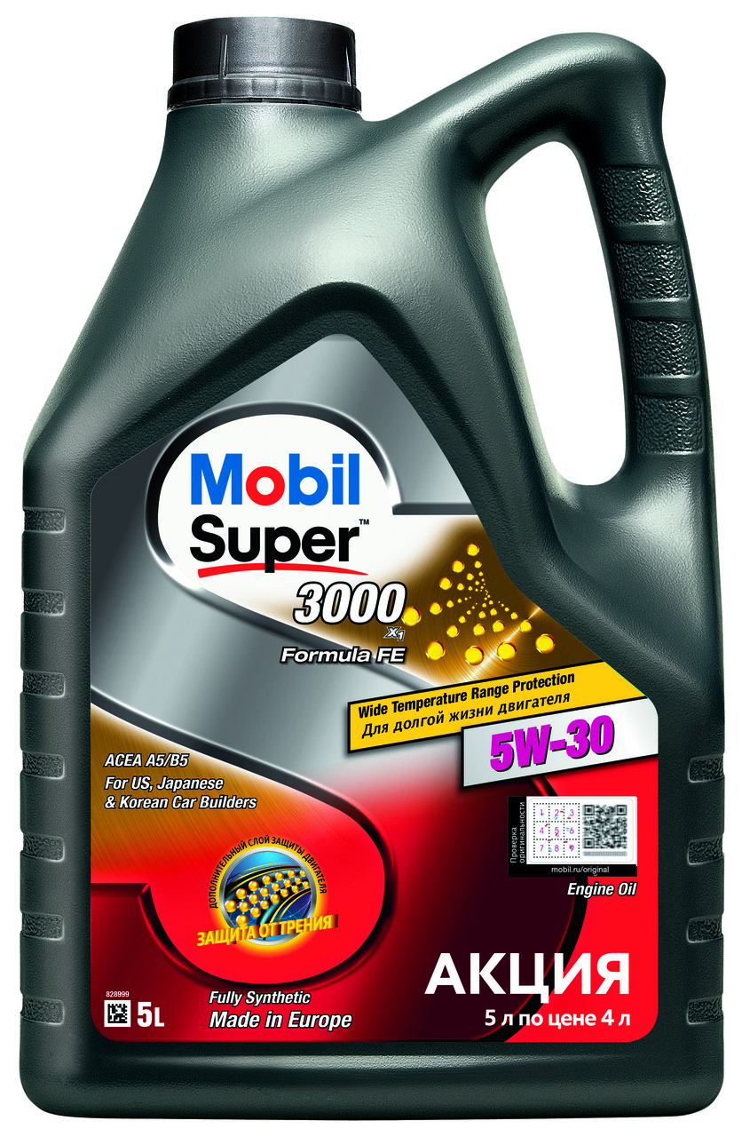 Олива моторна Super 3000 X1 Formula FE 5W-30 5 л (156155) Mobil