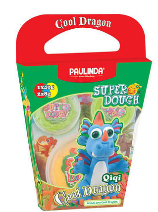 Маса для ліплення Paulinda Super Dough Cool Dragon Дракон блакитний, фото 1
