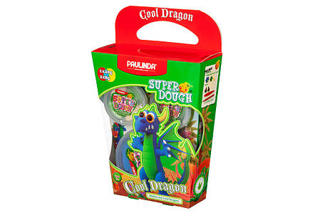 Маса для ліплення Paulinda Super Dough Cool Dragon Дракон синій, фото 1