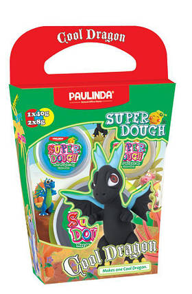 Маса для ліплення Paulinda Super Dough Cool Dragon Дракон чорний, фото 1
