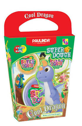 Маса для ліплення Paulinda Super Dough Cool Dragon Дракон фіолетовий, фото 1