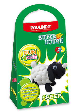 Маса для ліплення Paulinda Super Dough Fun4one Овечка рухливі очі, фото 1