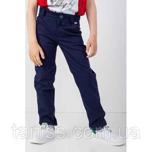 Дитячі котонові штани на хлопчика, зріст 122,128,134,140,146 сині