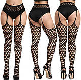 Колготки з імітацією панчіх "Колготи-панчохи" - Чорний - 2/3/4 (S/M/L) - Еротична білизна, фото 2