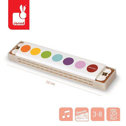 Музичний інструмент Janod Губна гармоніка — дитяча, металева, фото 2