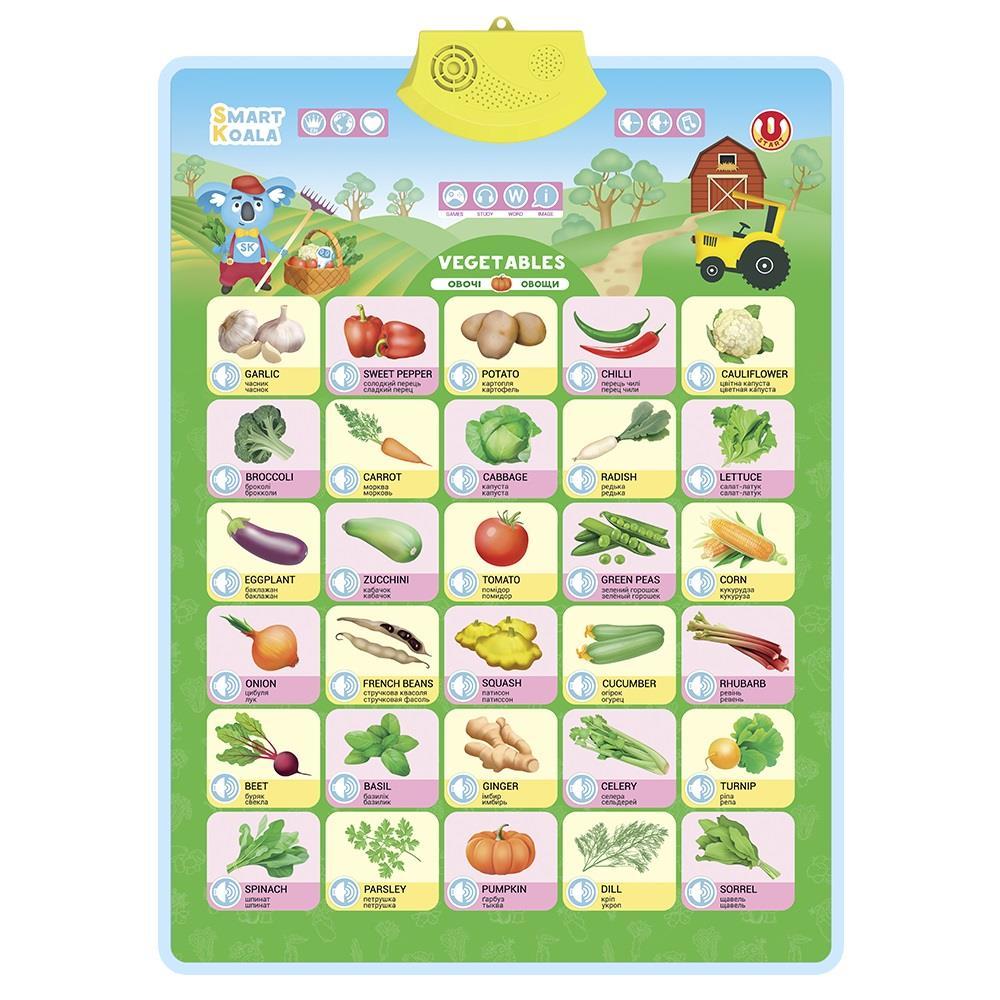 Аудіо постер Smart Koala — двомовний «Овочі», інтерактивне навчання для дітей