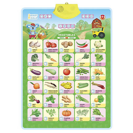 Аудіо постер Smart Koala — двомовний «Овочі», інтерактивне навчання для дітей, фото 1