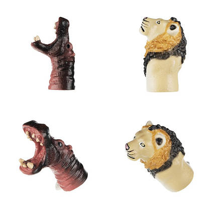 Ігровий набір Same Toy Пальчиковий театр Бегемот і Лев, 2 од., фото 1