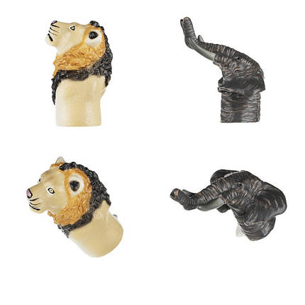 Ігровий набір Same Toy Пальчиковий театр Лев і Слон, 2 од., фото 1