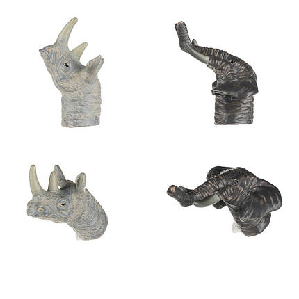 Ігровий набір Same Toy Пальчиковий театр Носоріг і Слон, 2 од., фото 1