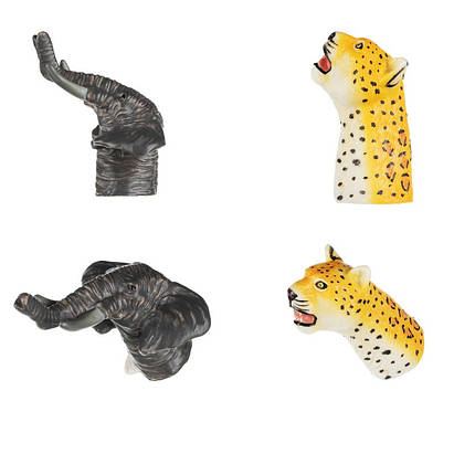 Ігровий набір Same Toy Пальчиковий театр Слон і Леопард, 2 од., фото 1