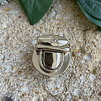 Замок сумковий круглий, колір золото, р. 30*30 мм