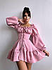 Ніжна жіноча міні сукня з воланами на ґудзиках креп костюмка Smb8549, фото 6