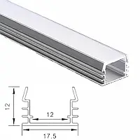 Профиль алюминиевый для светодиодной ленты LLS127 и матовый рассеиватель Комплект 3м.