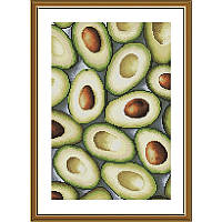 Набір для вишивки нитками на білій канві "Авокадо"