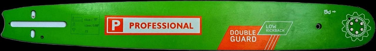 Шина для бензопили Professional 18 1.5 мм 72зв 3/25 (45 см)