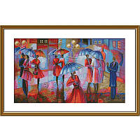 Набір для вишивки нитками на білій канві "Оце так зустріч"