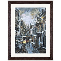 Набір для вишивки нитками на білій канві "Трамвайна колія"