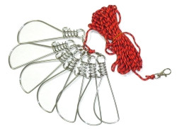 Кукан металевий 8 метрів, sw size-2/0; 7 застібок розміром 14cm, фото 1